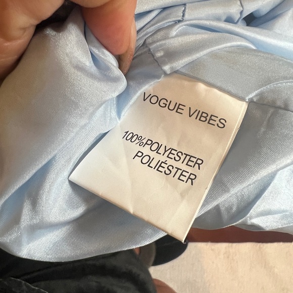 Chanel vibes light blue boucle cropped jacket with pearl buttons - Picture 7 of 15